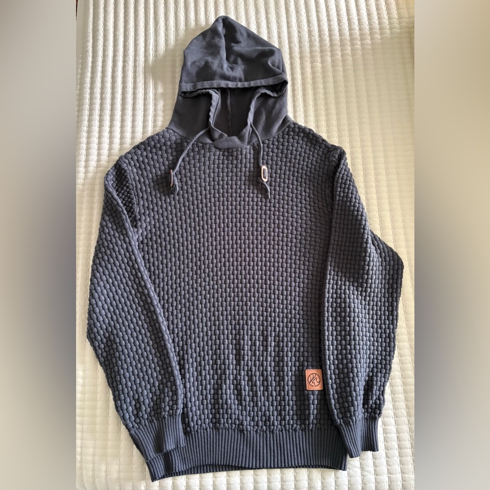 Gray Textured Hoodie